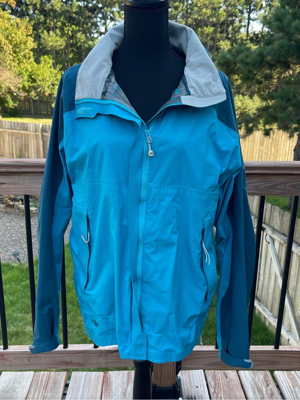 Outdoor Research OR Rain Jacket Two Tone XL XLarge Full Zip Hooded Outerwear